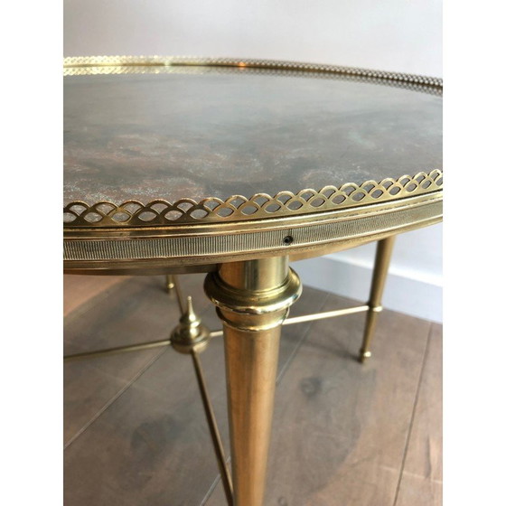 Image 1 of Table basse ronde vintage en laiton de la Maison Ramsay, années 1940