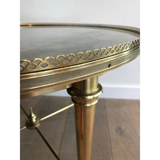 Image 1 of Table basse ronde vintage en laiton de la Maison Ramsay, années 1940