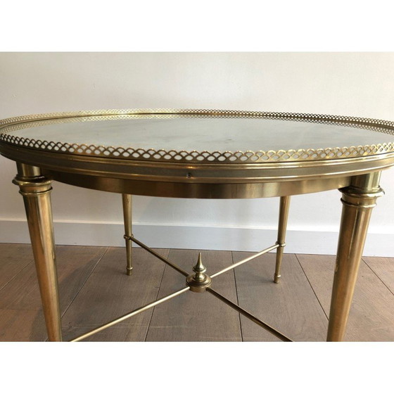 Image 1 of Table basse ronde vintage en laiton de la Maison Ramsay, années 1940