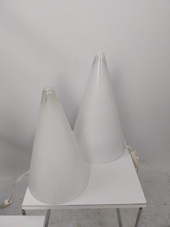 Image 1 of 2 X S.C.E. France Lampe de table Tipi en 2 tailles. 1980'S.