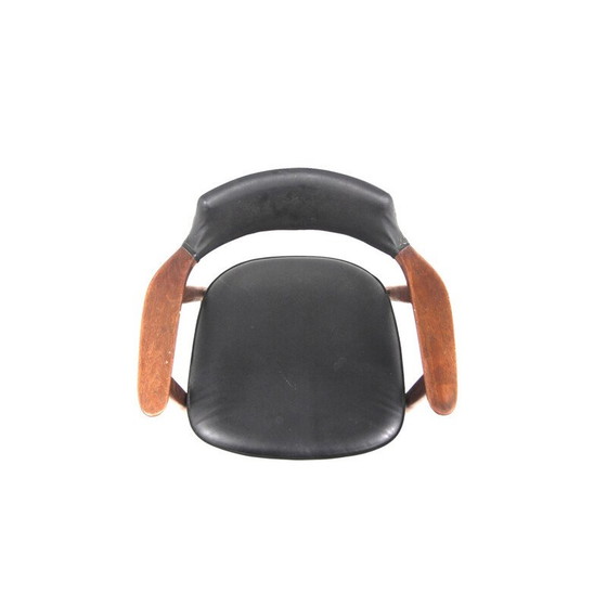 Image 1 of Fauteuil vintage en teck et simili cuir par Erik Kirkegaard, Suède 1960