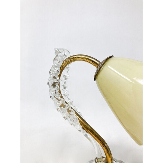 Image 1 of Lampe de table vintage en laiton et verre, 1950