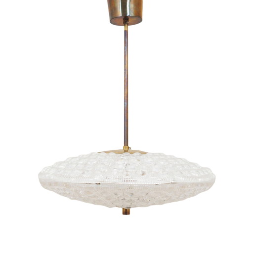 Lustre en laiton, design suédois, 1960S, Designer : Carl Fagerlund, Fabricant : Orrefors