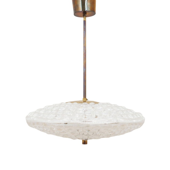 Image 1 of Lustre en laiton, design suédois, 1960S, Designer : Carl Fagerlund, Fabricant : Orrefors