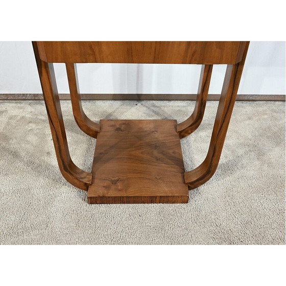 Image 1 of Table d'appoint vintage Art Déco en noyer massif, 1930