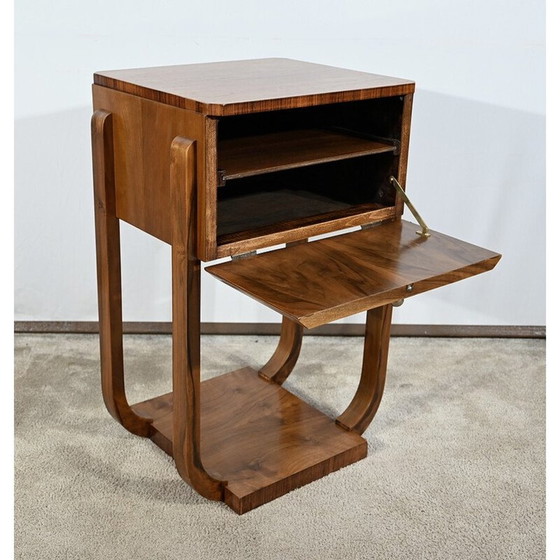 Image 1 of Table d'appoint vintage Art Déco en noyer massif, 1930