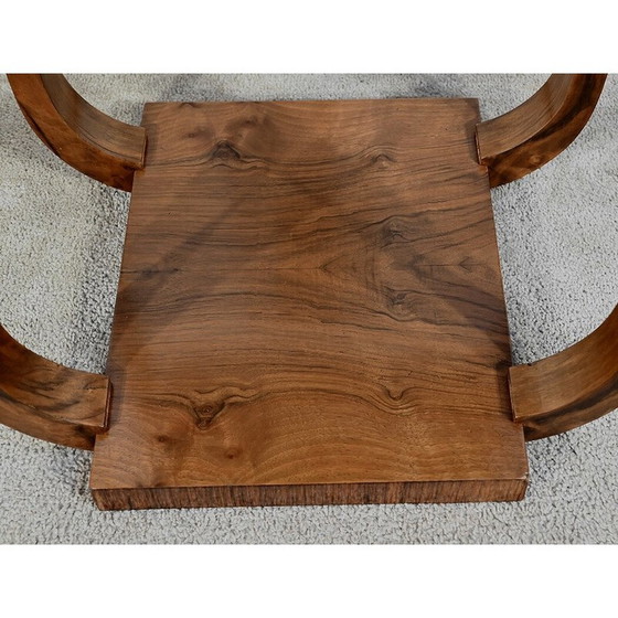 Image 1 of Table d'appoint vintage Art Déco en noyer massif, 1930