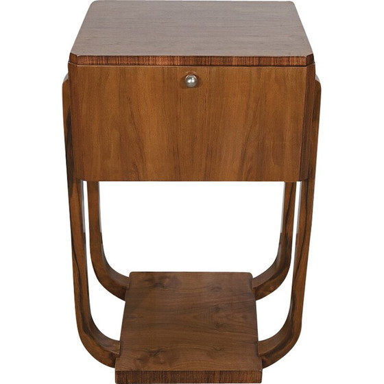 Image 1 of Table d'appoint vintage Art Déco en noyer massif, 1930