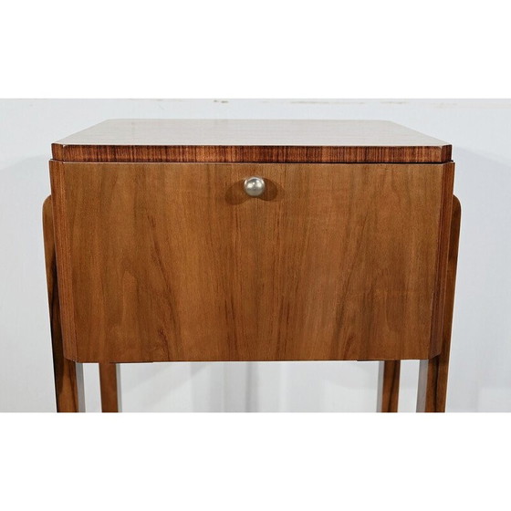 Image 1 of Table d'appoint vintage Art Déco en noyer massif, 1930