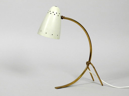 Très grande lampe de table en métal laitonné du milieu du siècle par J. T. Kalmar Wien | Made In Austria