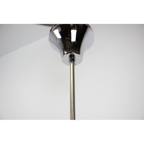 Image 1 of Lampe suspendue vintage en verre et chrome, Tchécoslovaquie, années 1960