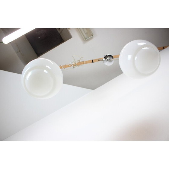 Image 1 of Lampe suspendue vintage en verre et chrome, Tchécoslovaquie, années 1960