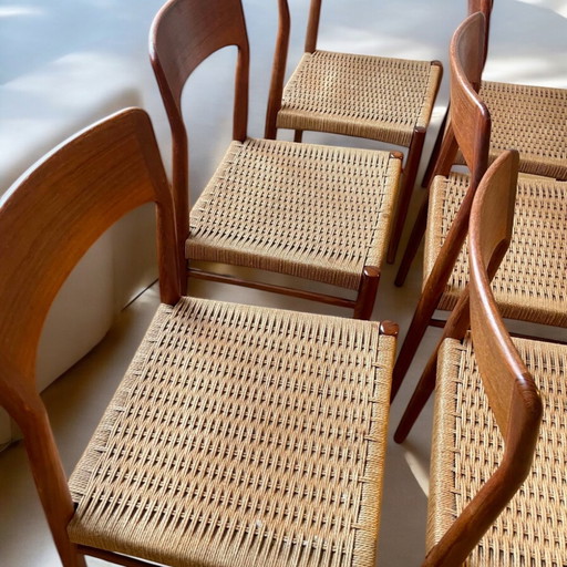 6x chaises en teck H. Kjærnulf Danish Vintage Chairs Kai Kristiansen