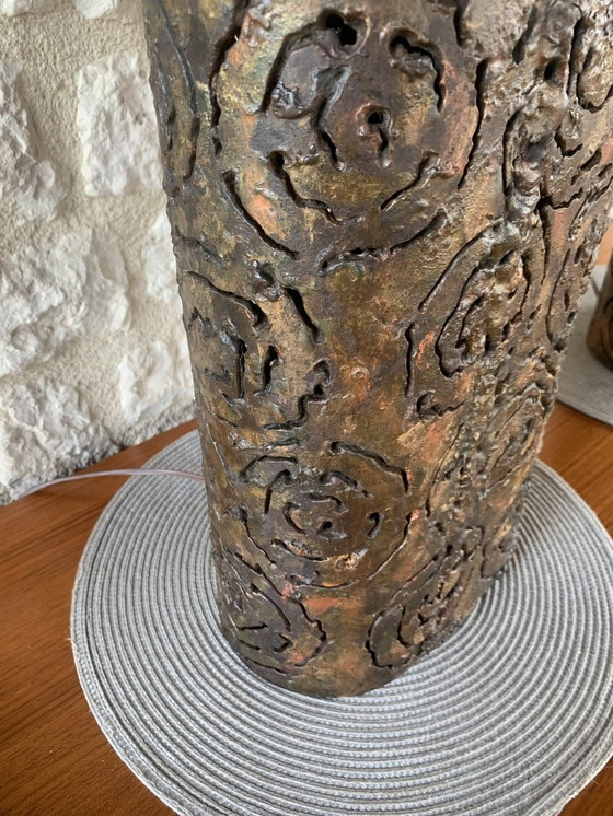 Image 1 of Lampes de table brutalistes par Irv Bramberg, 1960, ensemble de 2