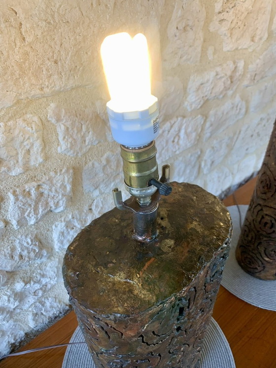 Image 1 of Lampes de table brutalistes par Irv Bramberg, 1960, ensemble de 2