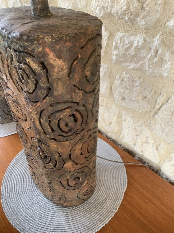 Image 1 of Lampes de table brutalistes par Irv Bramberg, 1960, ensemble de 2