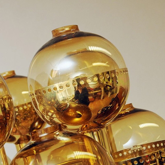 Image 1 of Lustre vintage "T37212" en laiton poli par Hans-Agne Jakobsson, Suède 1950