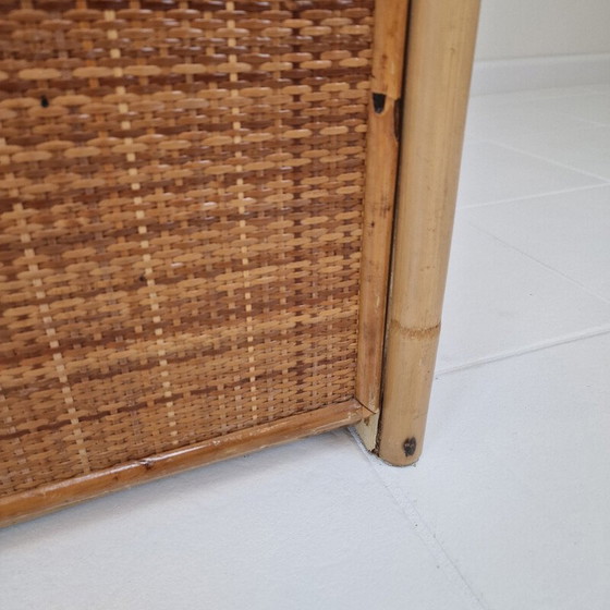Image 1 of Commode vintage italienne en bambou et rotin, 1980
