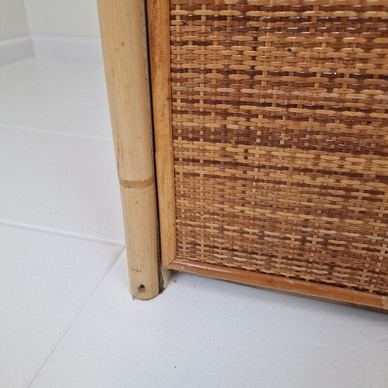 Image 1 of Commode vintage italienne en bambou et rotin, 1980