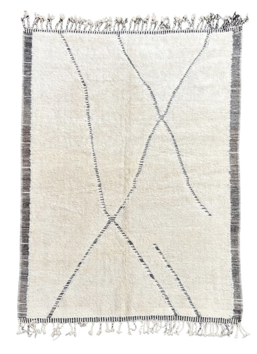 Tapis berbère moderne en laine blanche