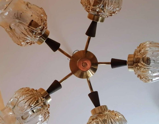 Image 1 of Lampe à suspendre 5 flammes vintage