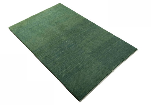 Tapis nomade Gabbeh noué à la main - 189 X 121 cm - Vert naturel