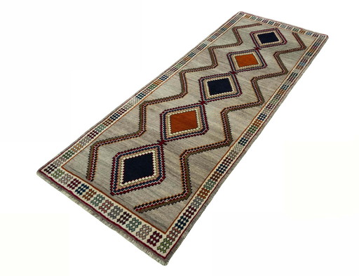 Tapis Gabbeh oriental nomade noué à la main - 282 X 104 cm