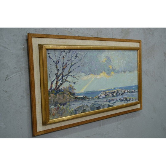 Image 1 of Peinture à l'huile moderne vintage de Harald Thelander, Scandinave, années 1960