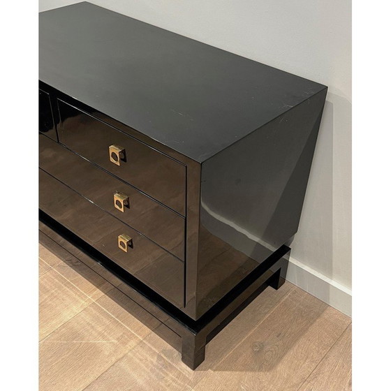 Image 1 of Commode vintage en laque noire de Guy Lefèvre pour Maison Jansen, 1970