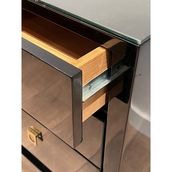 Image 1 of Commode vintage en laque noire de Guy Lefèvre pour Maison Jansen, 1970