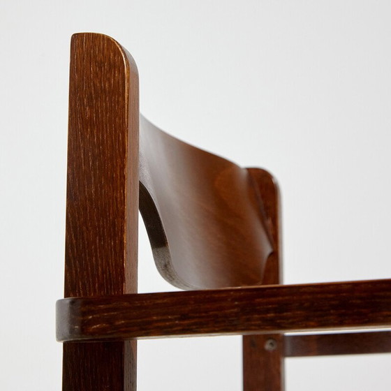 Image 1 of Fauteuil vintage en bois de chêne avec revêtement textile, années 1990