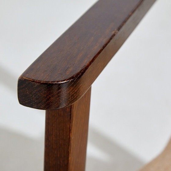 Image 1 of Fauteuil vintage en bois de chêne avec revêtement textile, années 1990