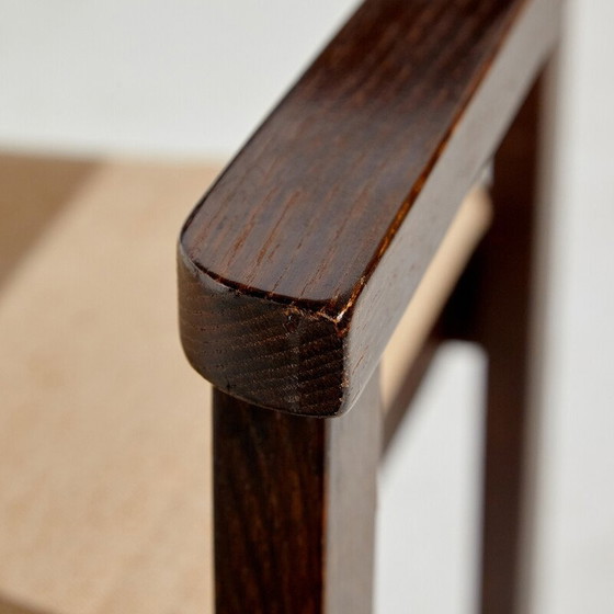 Image 1 of Fauteuil vintage en bois de chêne avec revêtement textile, années 1990