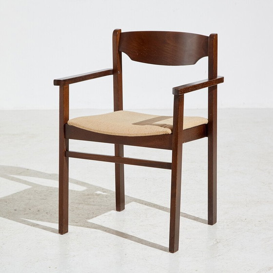 Image 1 of Fauteuil vintage en bois de chêne avec revêtement textile, années 1990