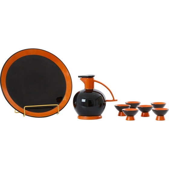 Image 1 of Boîte à liqueurs vintage en céramique par Dante Baldelli pour Rometti Umbertide, Italie 1930