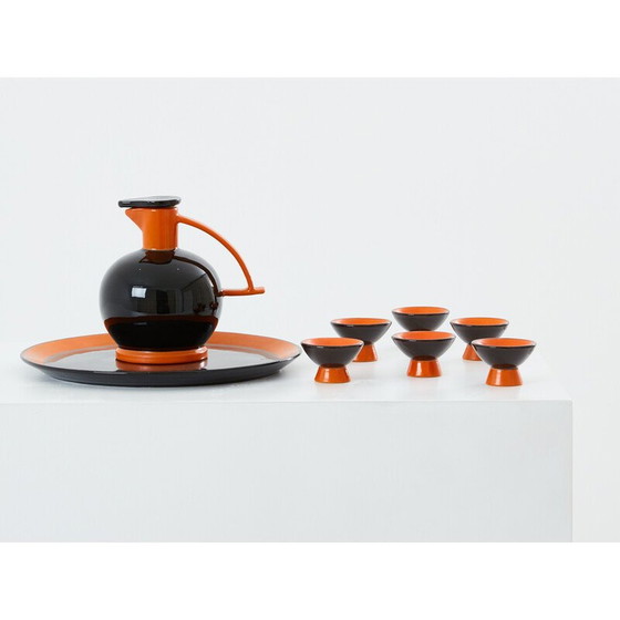 Image 1 of Boîte à liqueurs vintage en céramique par Dante Baldelli pour Rometti Umbertide, Italie 1930