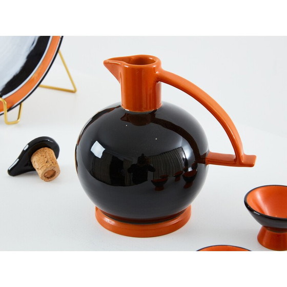 Image 1 of Boîte à liqueurs vintage en céramique par Dante Baldelli pour Rometti Umbertide, Italie 1930