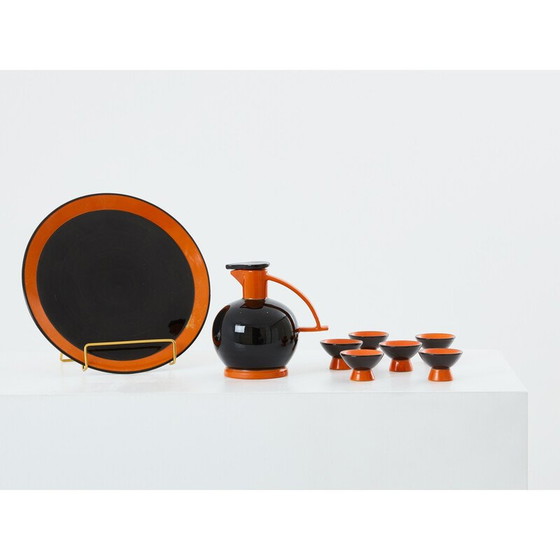 Image 1 of Boîte à liqueurs vintage en céramique par Dante Baldelli pour Rometti Umbertide, Italie 1930