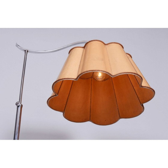 Image 1 of Lampadaire vintage Bauhaus en parchemin et chrome, République tchèque 1920
