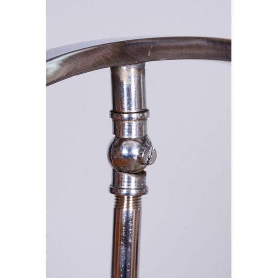 Image 1 of Lampadaire vintage Bauhaus en parchemin et chrome, République tchèque 1920