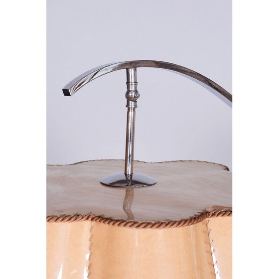 Image 1 of Lampadaire vintage Bauhaus en parchemin et chrome, République tchèque 1920
