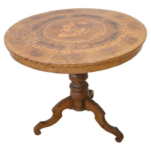 Table d'appoint ronde en bois, 19e siècle