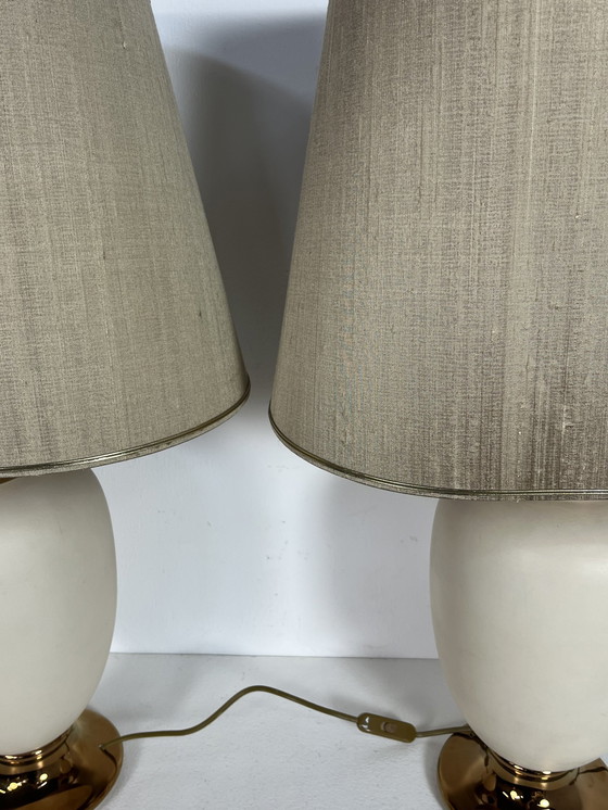 Image 1 of 2 lampes italiennes Bosa 24kt plaquées or eighties