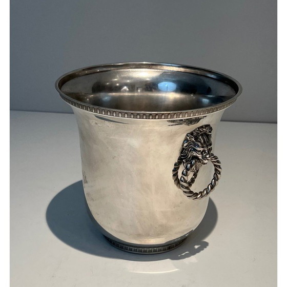 Image 1 of Paire de seaux à champagne en métal argenté, France 1970