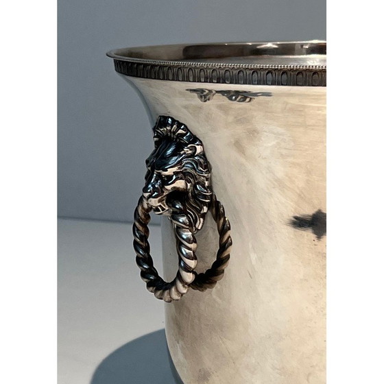 Image 1 of Paire de seaux à champagne en métal argenté, France 1970