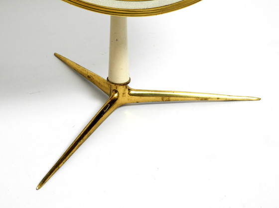 Image 1 of Magnifique, rare, mobile, grand miroir de table en laiton du Mid Century par Vereinigten Werkstätten - Hauteur 53 cm