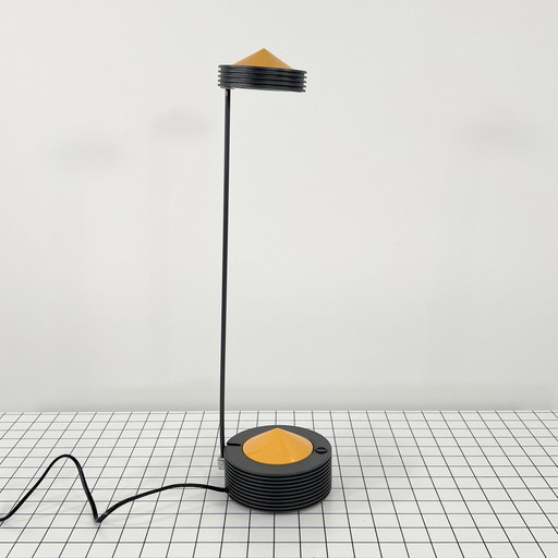 Lampe de bureau Lugano jaune de E Lite, années 1980