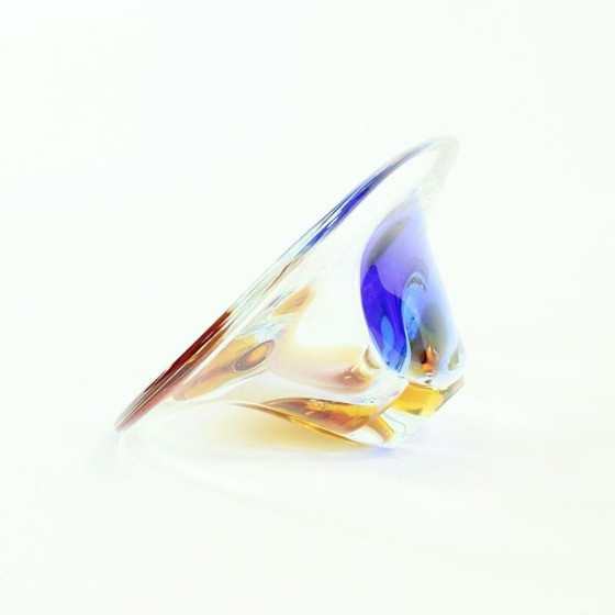 Image 1 of Bol vintage en métal et verre par Frantisek Zemek, 1960