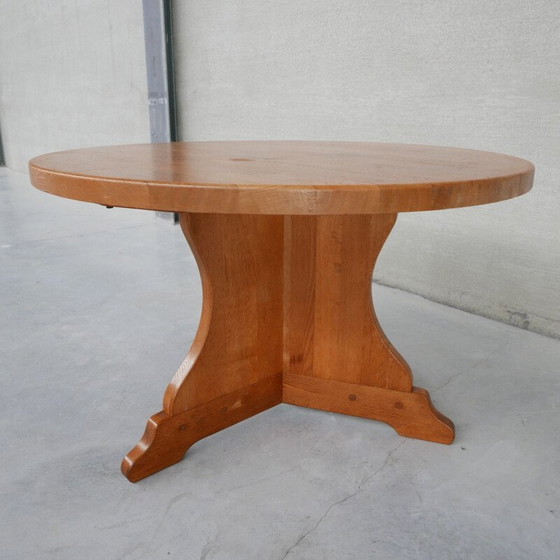 Image 1 of Table de salle à manger circulaire vintage Oakwood, Hollande 1970
