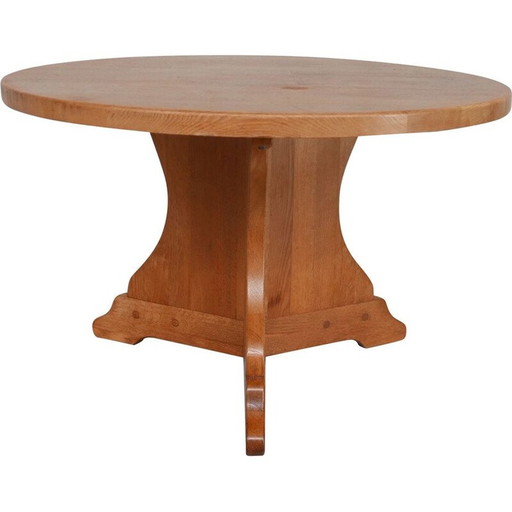 Table de salle à manger circulaire vintage Oakwood, Hollande 1970